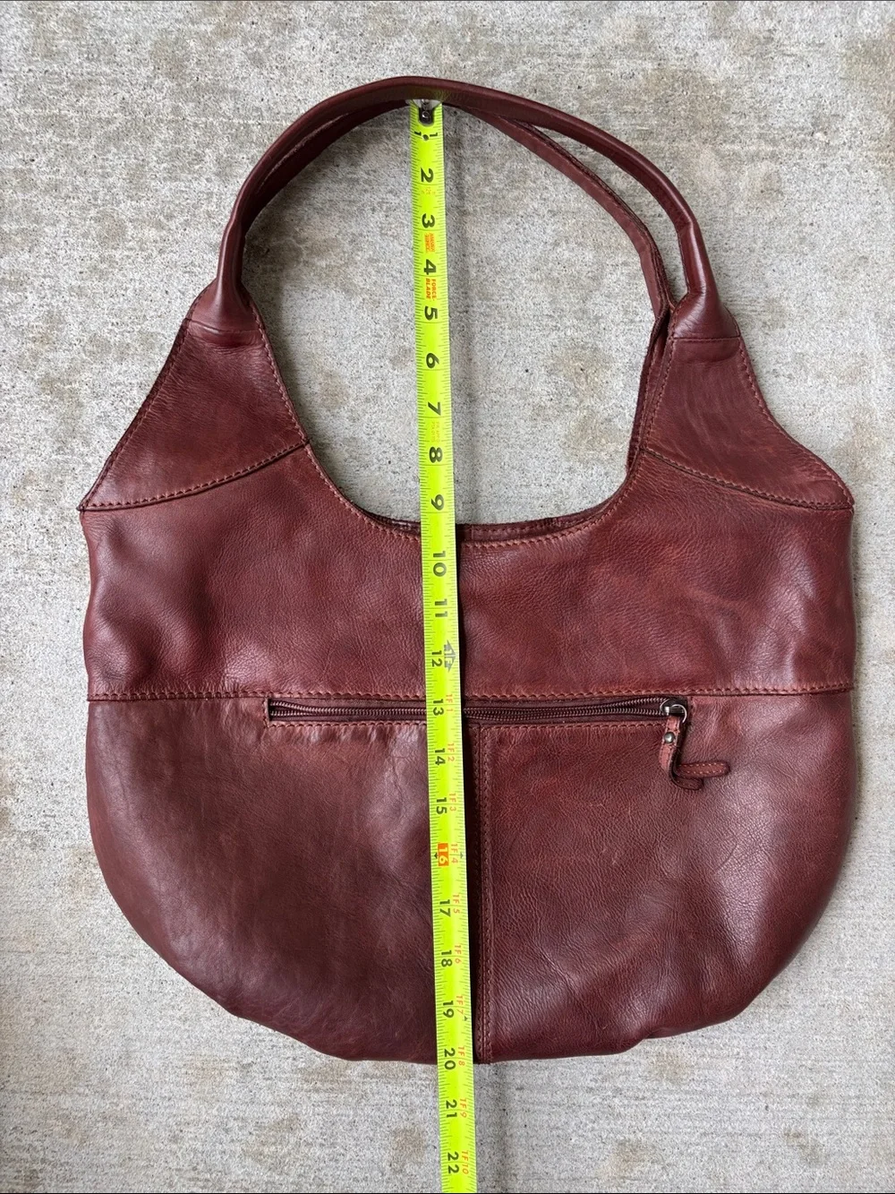 Zoa Braided-Trim Leather Hobo Bag in Deep Rust